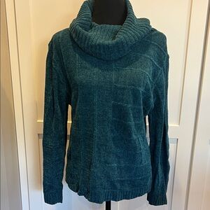 Erika Teal Cowl Neck Sweater